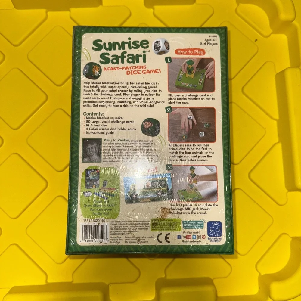 Educational Insights Sunrise‎ Safari A Fast Matching Dice Game Ages 4+